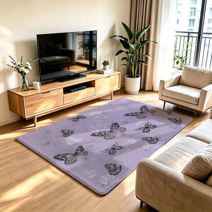 Unisex Elegant Butterfly Print Area Rug