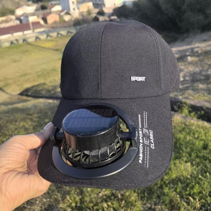 Portable solar-powered USB-C fan with digital battery display Brehn