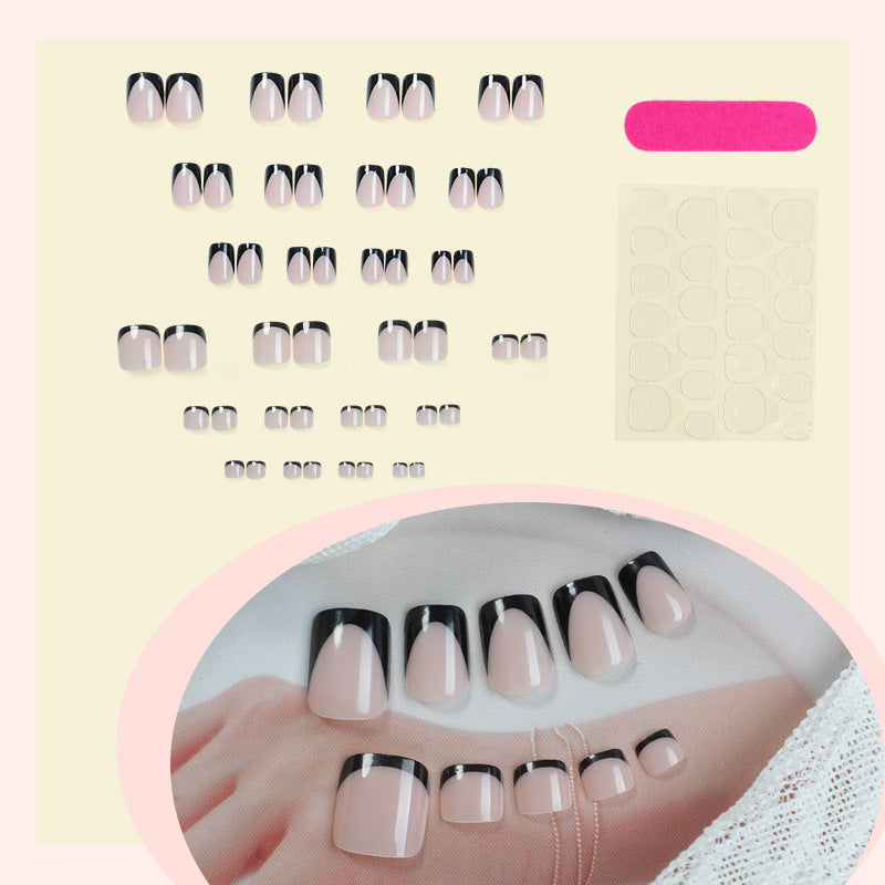 Elegant Press-On Nail Set with Unique Ombre Design Acalora