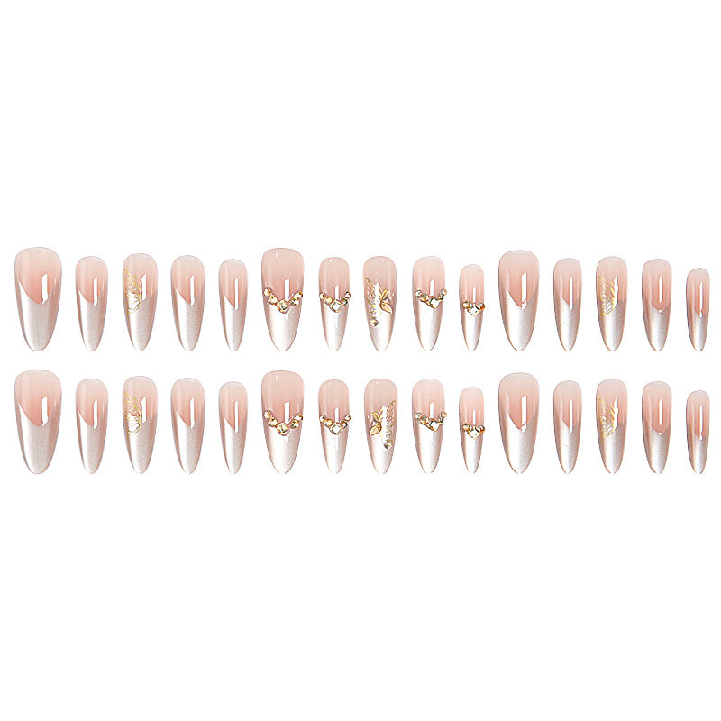 Glamorous art nails with elegant golden details Acalora