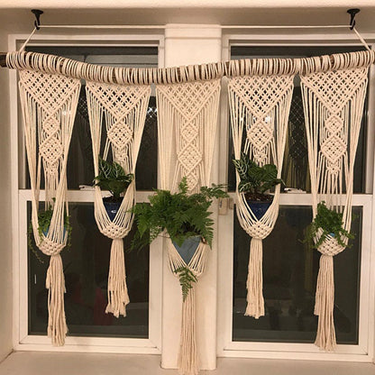 Elegant macramé wall hanging with intricate details