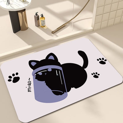 Cute Cat Design Bath Mat