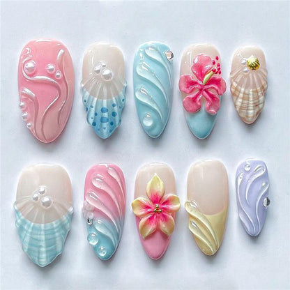 Artistic Sea-Inspired Shell Nail Art Set Acalora