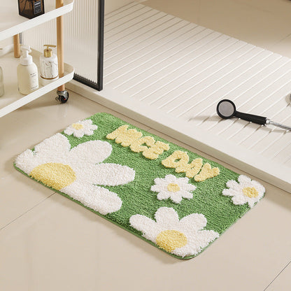 Floral-Inspired Decorative Bath Rug