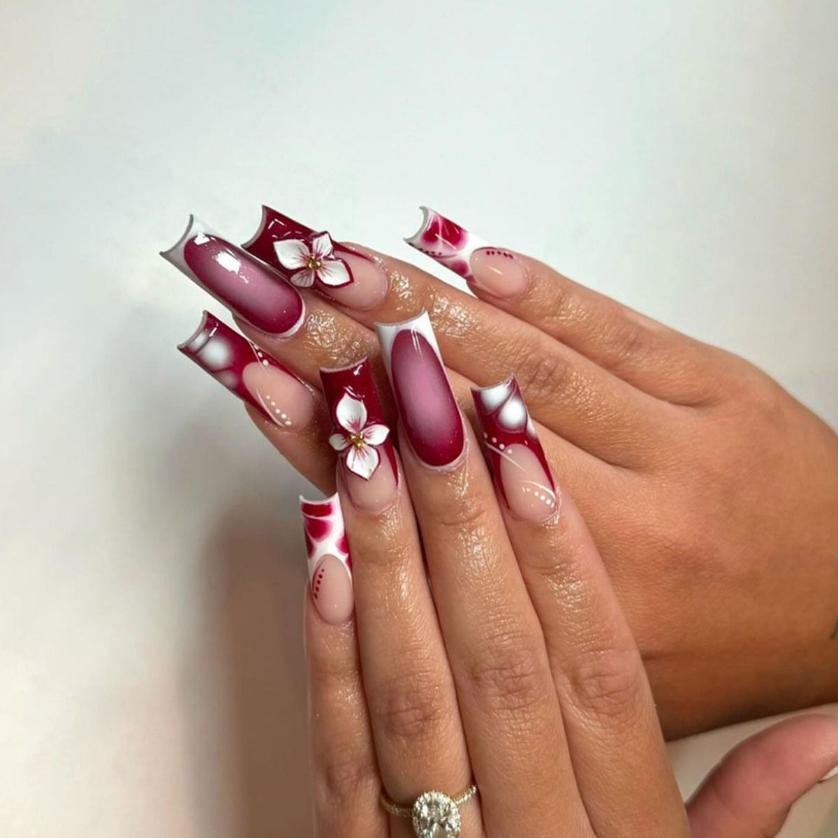 Floral Nail Art Extensions Acalora