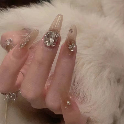 Artistic Gemstone Nail Design Acalora
