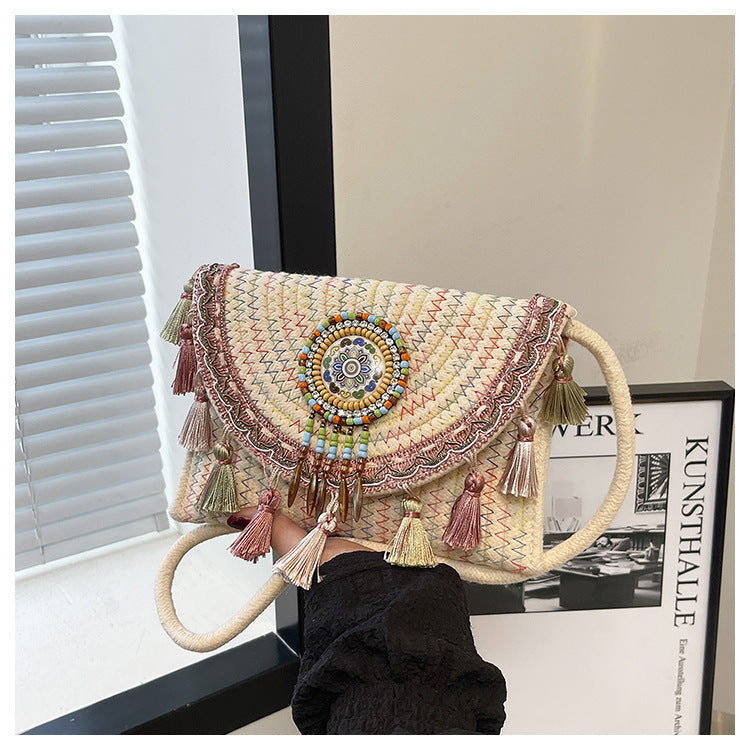 Bohemian-Inspired Handcrafted Beaded Clutch Acalora