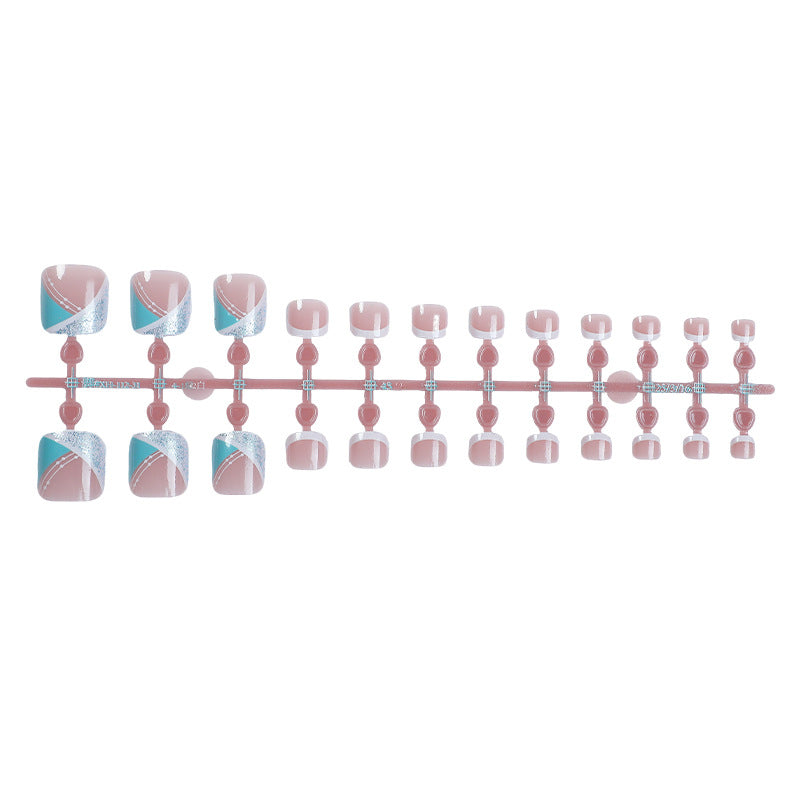 Stylish Gel Press-On Nail Set with Geometric Design Acalora