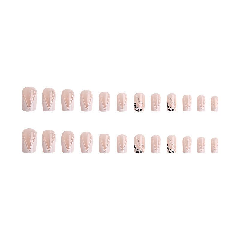 Artificial nail set with geometric accents and elegant design Acalora
