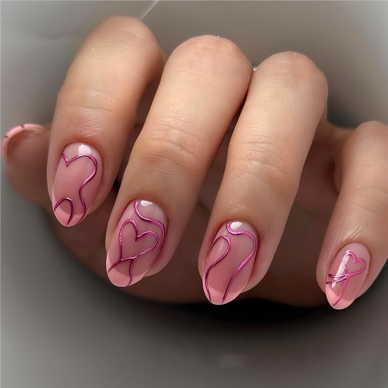 Artistic Heart Design Press-On Nails Acalora