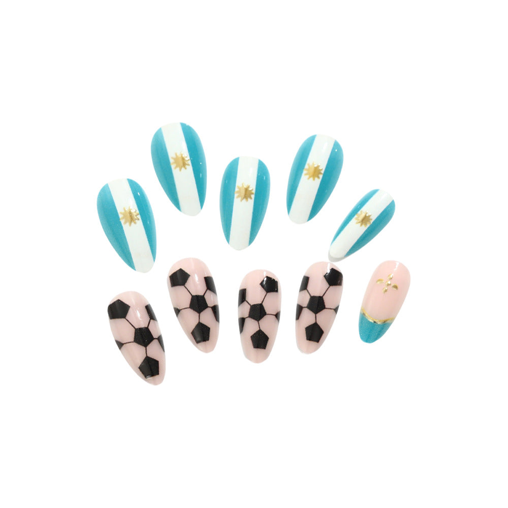 Sporty football design artificial nails Acalora