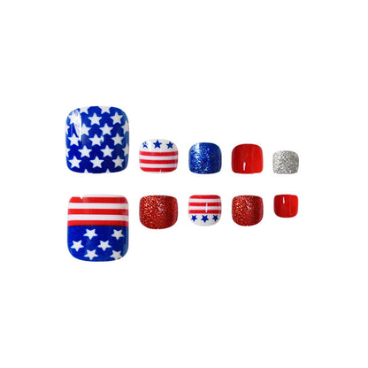 Patriotic Themed Press-On Nail Art Acalora