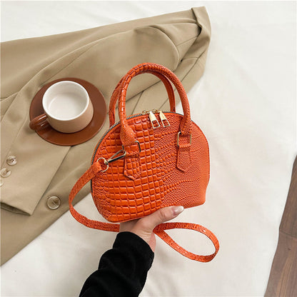 Crocodile-Embossed Mini Satchel Bag Acalora