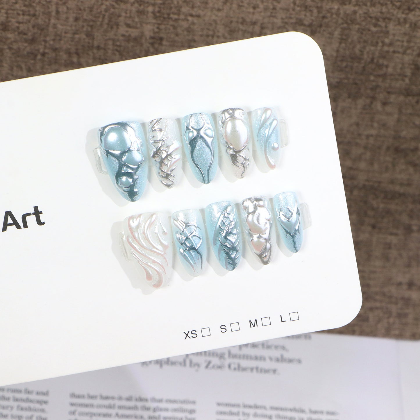 Artistic Metallic Press-On Nail Set Acalora
