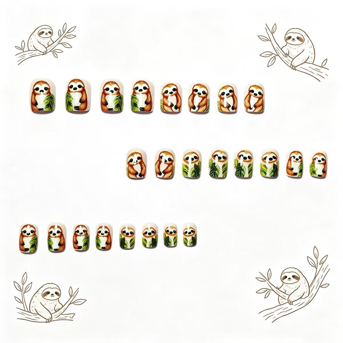 Sloth-Inspired 3D Nail Art Acalora