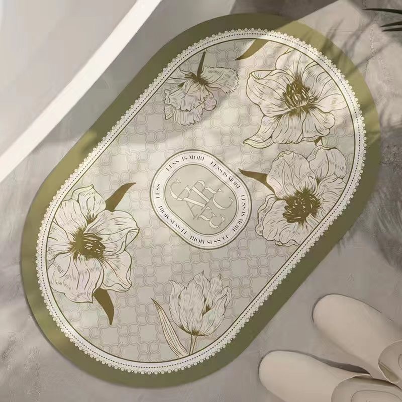 Elegant Country-Themed Bathroom Mat