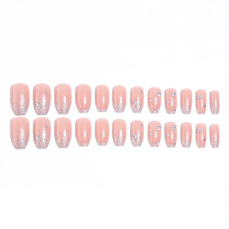 Acrylic nail set with extravagant glitter and crystal embellishments Acalora