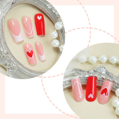 Heart-Themed Press-On Nails Acalora