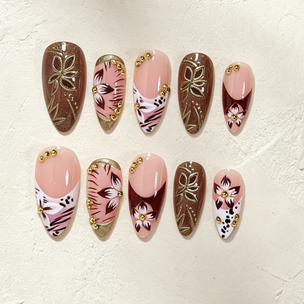 Artistic Long Stiletto Nail Design Acalora