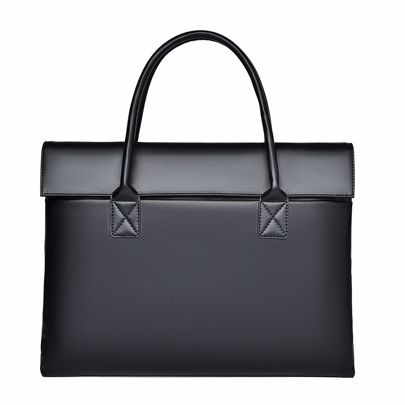 Elegant Structured Leather Office Tote Bag Acalora