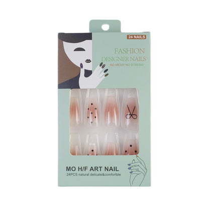 Artificial nails with modern dot design and elegant accents Acalora