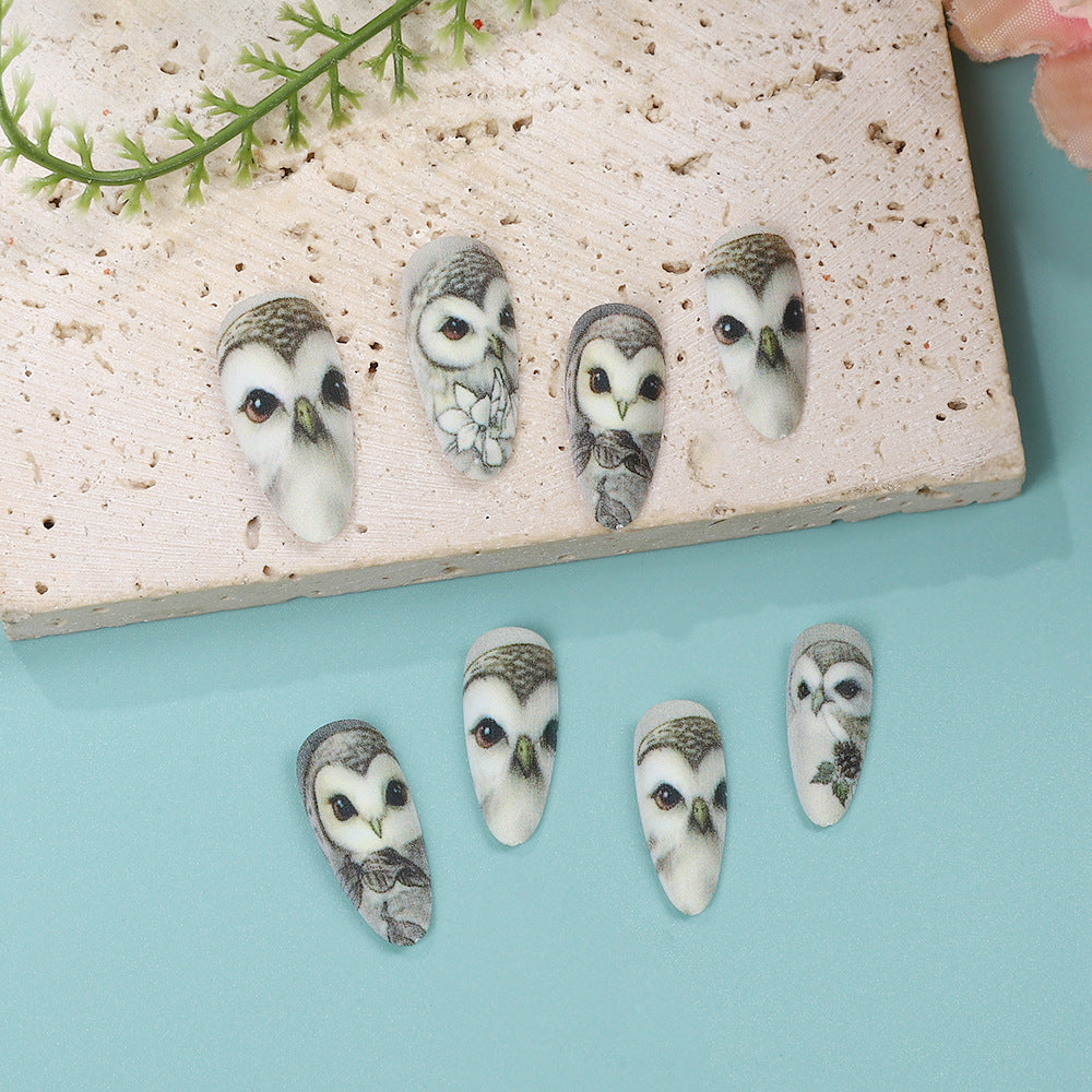 Artificial nails with owl design Acalora