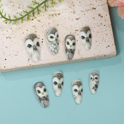 Artificial nails with owl design Acalora