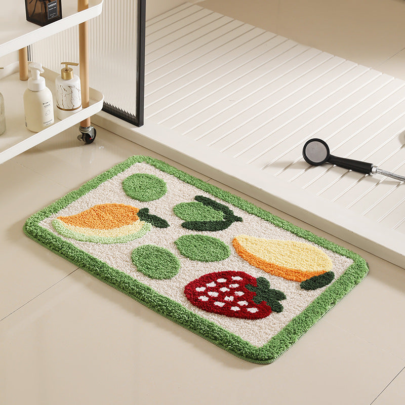 Decorative Fruit-Themed Bath Rug