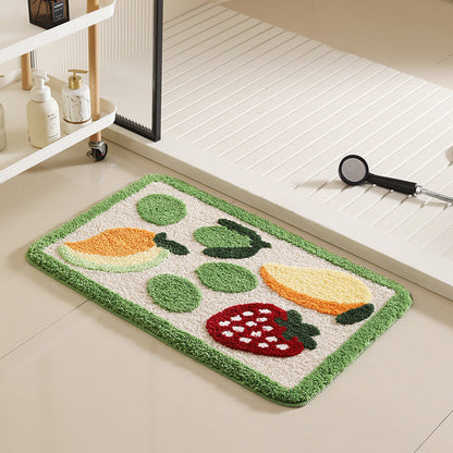 Decorative Fruit-Themed Bath Rug