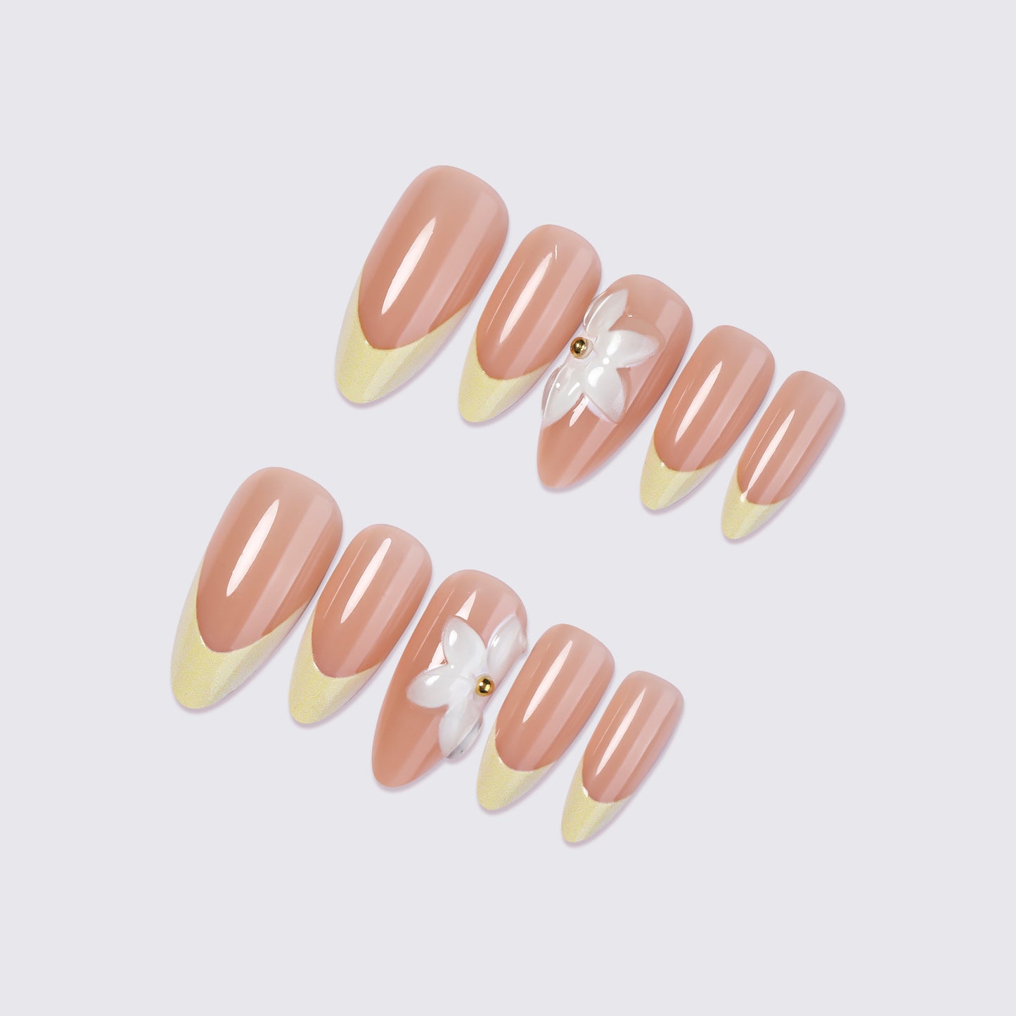 Premium Floral Embellished Press-On Nails Acalora