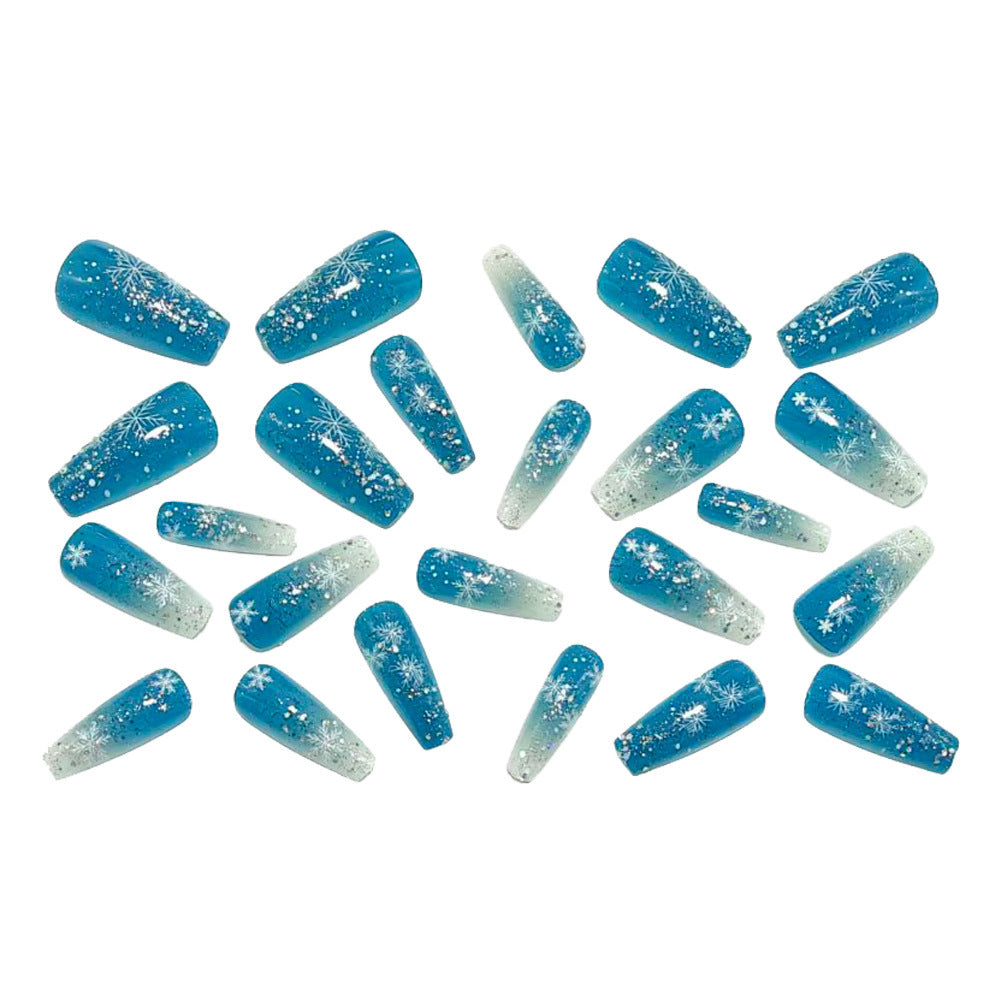 Artificial nails in winter snowflake design Acalora
