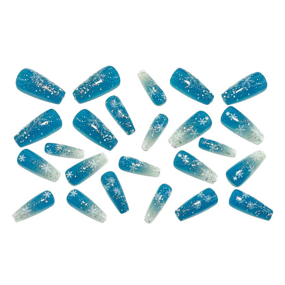 Artificial nails in winter snowflake design Acalora