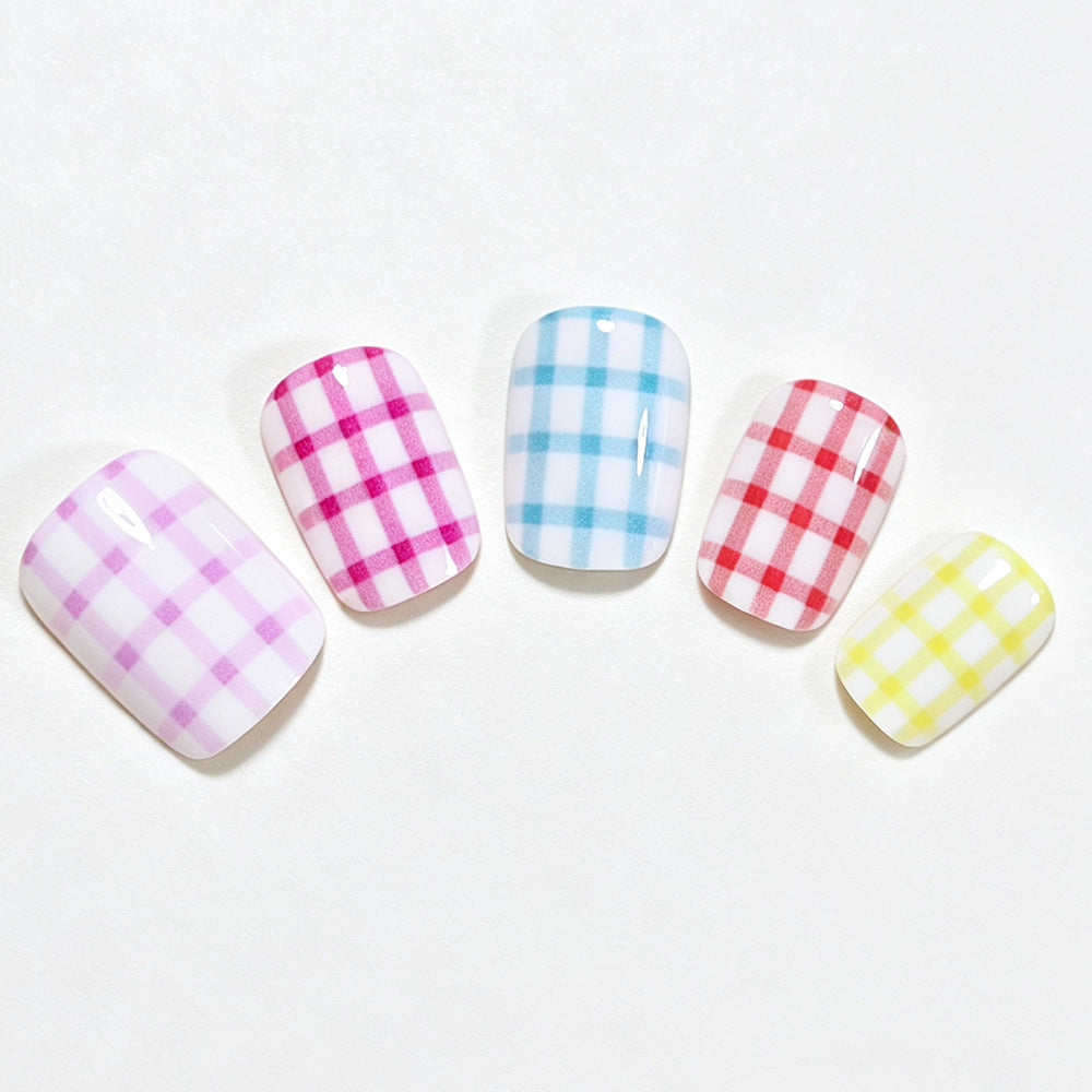 Gingham Pattern Nail Art Wraps Acalora