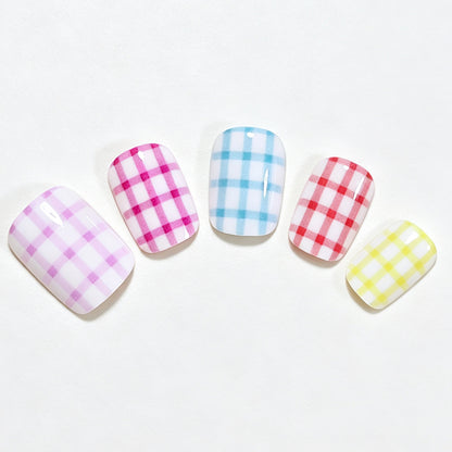 Gingham Pattern Nail Art Wraps Acalora