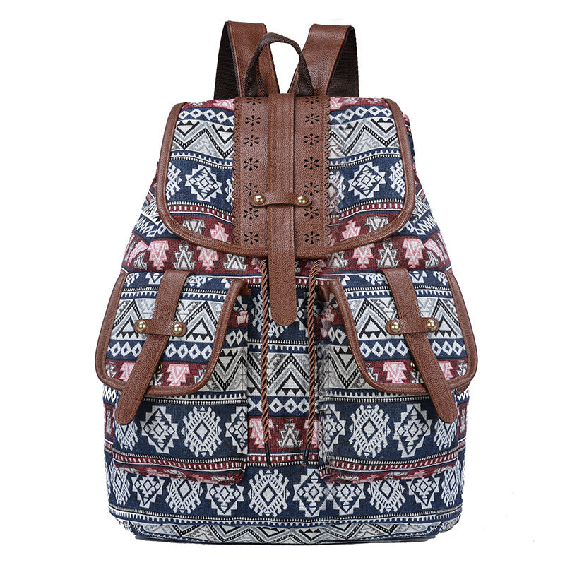 Bohemian Ethnic Print Backpack Acalora