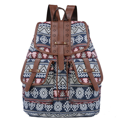 Bohemian Ethnic Print Backpack Acalora
