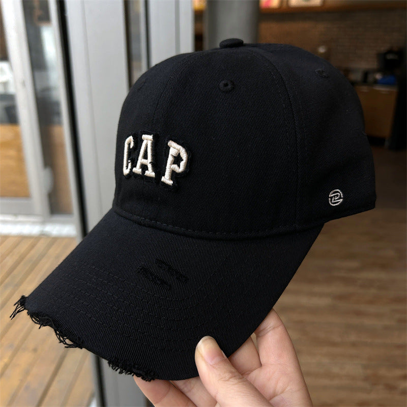 Distressed Cotton Adjustable Baseball Cap