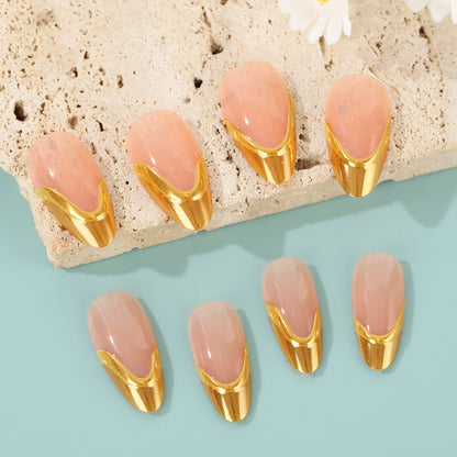 Artificial nails with elegant gold accent Acalora