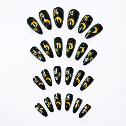 Celestial Floral Nail Art Acalora