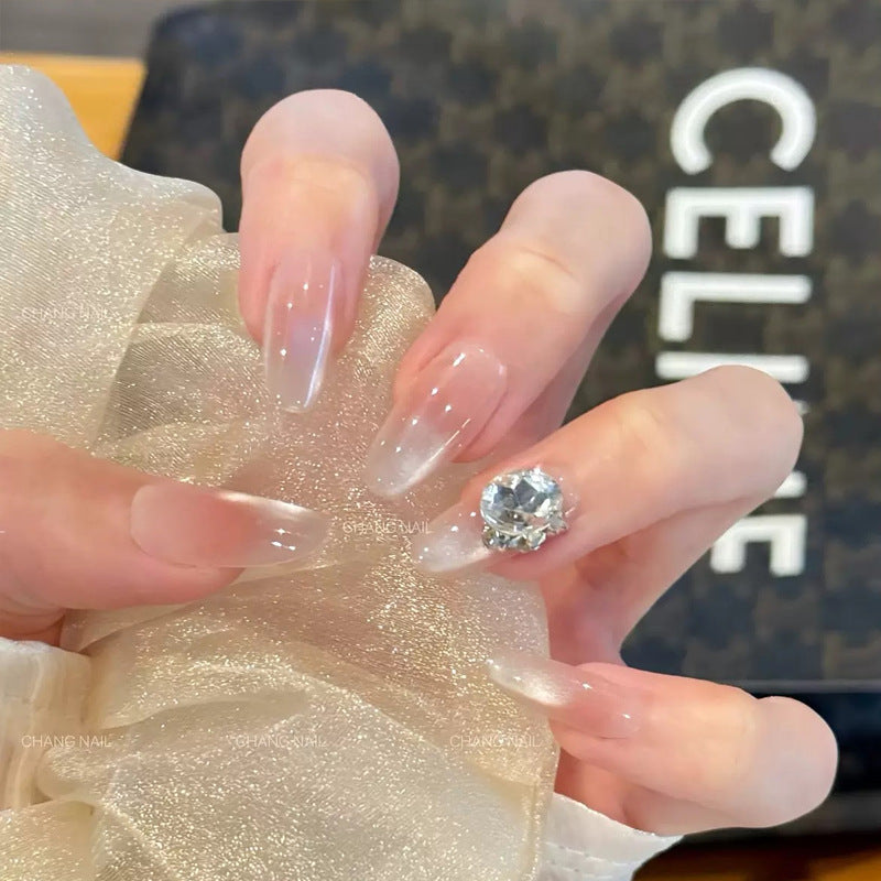 Elegant artificial nail tips with glitter accent Acalora