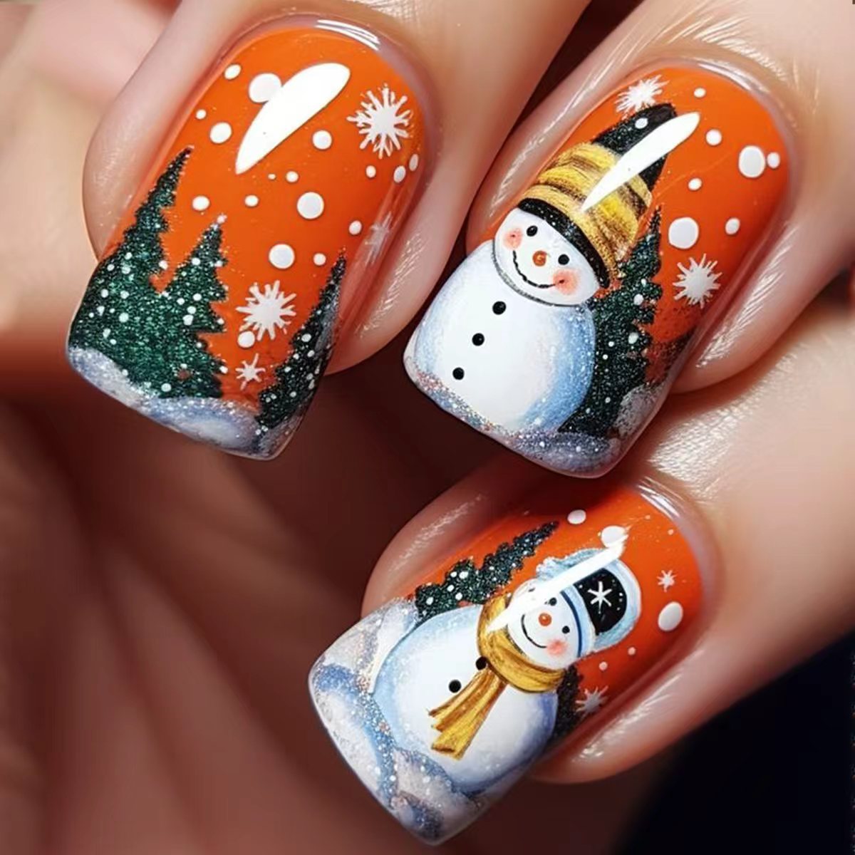 Festive Snowman Nail Art Acalora