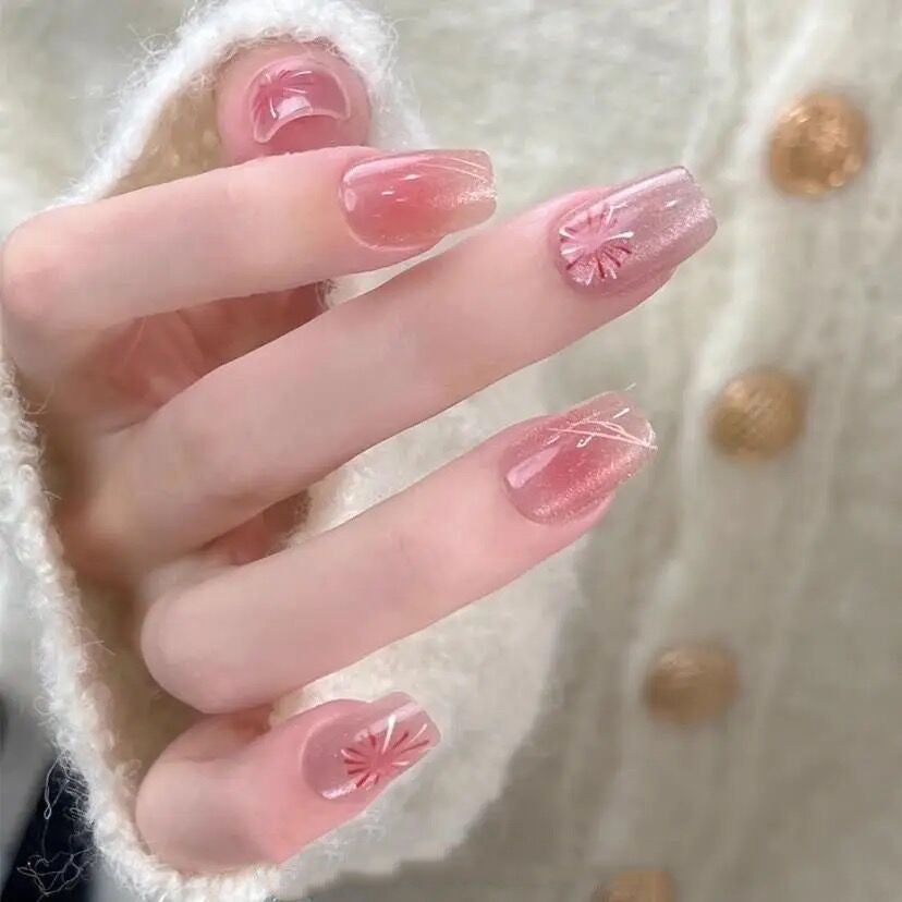 Acrylic nail set with glamorous accents and sparkling finish Acalora