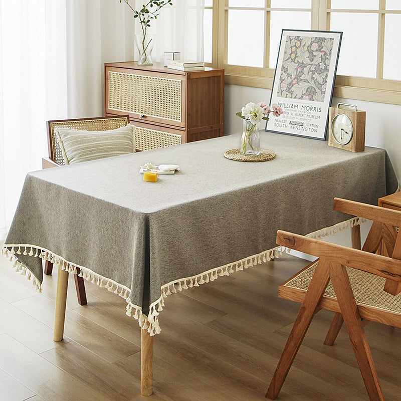 Elegant Fringed Tablecloth