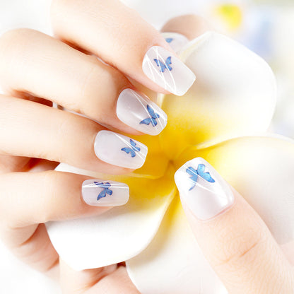 Elegant Butterfly Print Press-On Nail Set Acalora