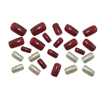Artificial nails with high-gloss finish and glitter accents Acalora