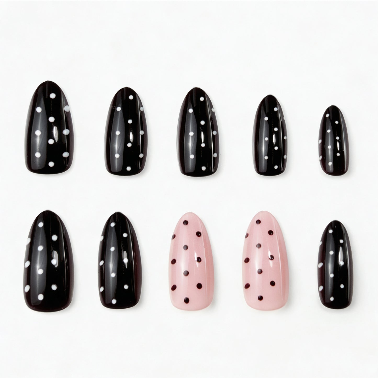 Trendy Polka Dot Press-On Nail Set Acalora