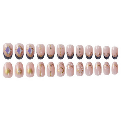 Celestial-Themed Press-On Nail Art Acalora