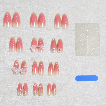 Artificial nail set with elegant blooming 3D decorations Acalora 1788236934