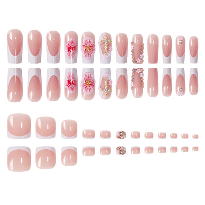 Floral Accent Press-On Nail Art Set Acalora