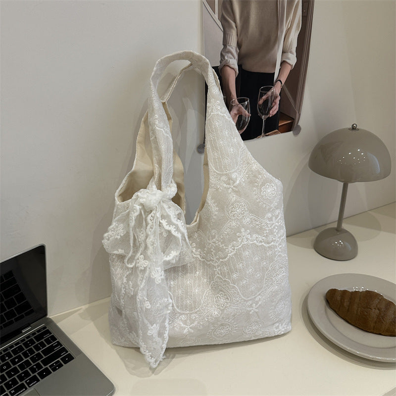 Elegant Lace-Trimmed Shoulder Bag Acalora
